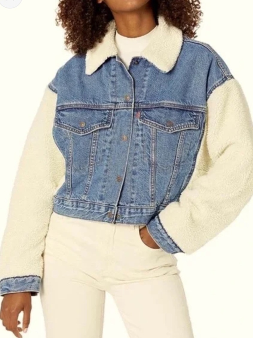 Levi Sherpa Sleeve Denim Jacket